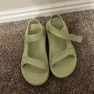 Light green, Teva style sandals